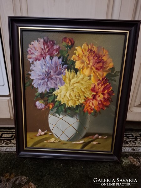 Eredeti Murin Vilmos virágcsendélet 41x50 cm