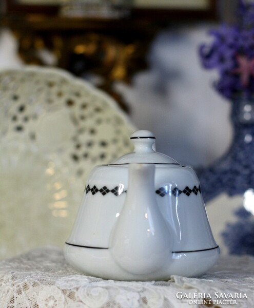 Antik kávéházi kannácska, kanna, kiöntő, masszív, vastag porcelán, Ifj. Grünwald Mór Budapest