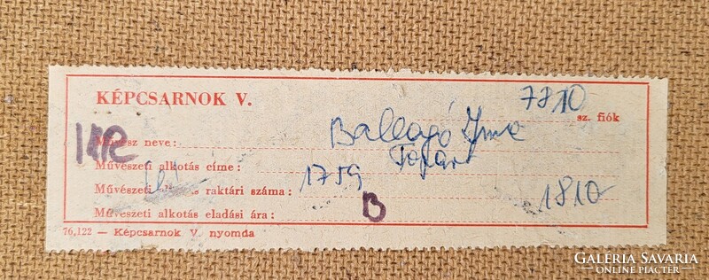 Ballagó Imre (1915 - 1997) Balatonpart c.Képcsarnokos olajfestménye EREDETI GARANCIÁVAL