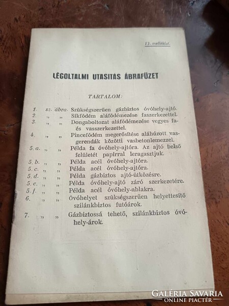 Légoltalmi utasítás 1936-ból, mellékletekkel, kiegészítésekkel, helyesbítésekkel, komplett ritka