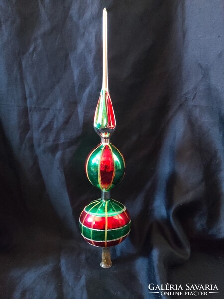 Karácsonyfadísz, csúcs dísz.Üveg.