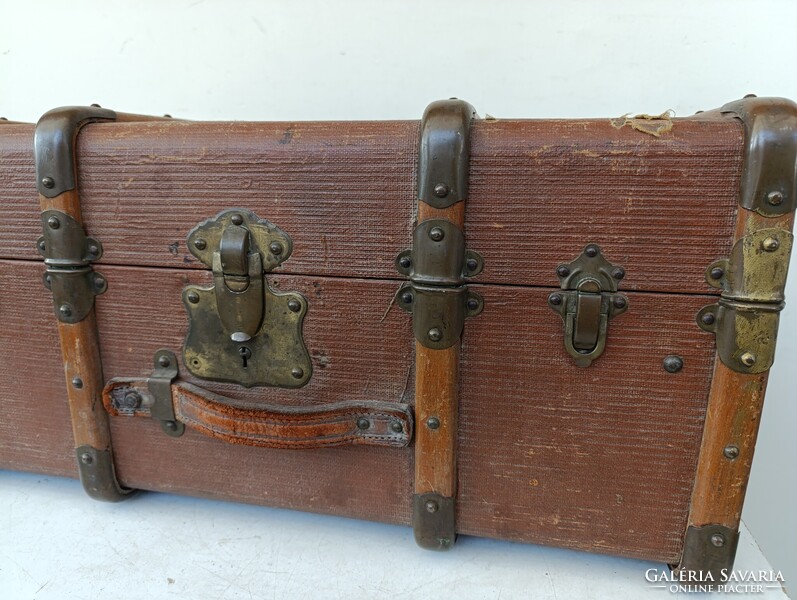 Antik koffer nagy ruhás bőrönd utazó láda jelmez film színház kellék 642 1688
