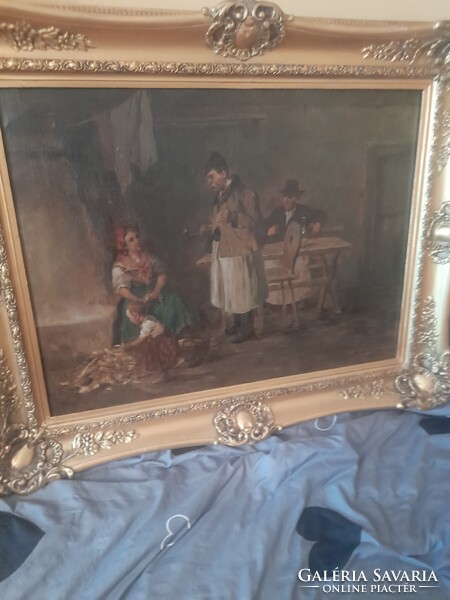 Krupka Ferenc. Vendegsegben.-100×80-kerettel.