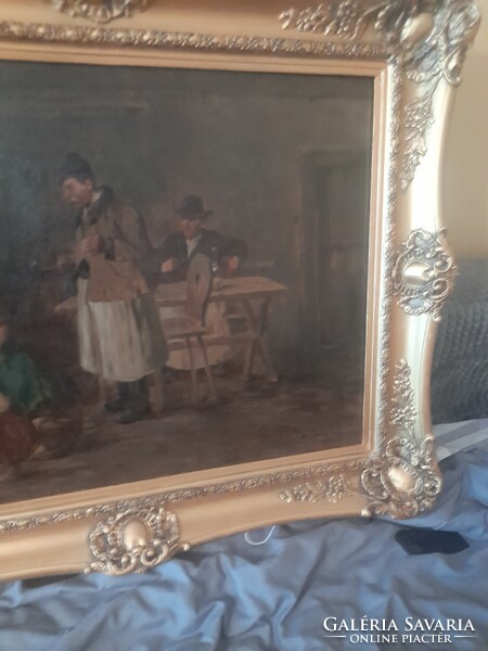 Krupka Ferenc. Vendegsegben.-100×80-kerettel.