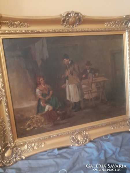 Krupka Ferenc. Vendegsegben.-100×80-kerettel.