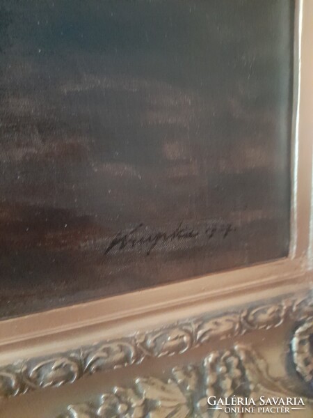 Krupka Ferenc. Vendegsegben.-100×80-kerettel.