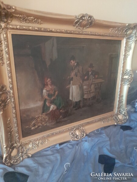 Krupka Ferenc. Vendegsegben.-100×80-kerettel.