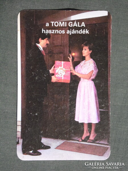 Kártyanaptár,TOMI mosópor,Tiszamenti vegyiművek,Szolnok,női modell, 1986   (9)