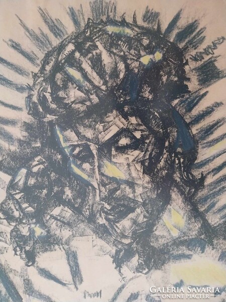 Perlrott Csaba Vilmos - színezett rézkarca 1922 Berlin