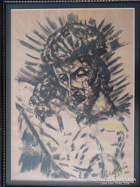 Perlrott Csaba Vilmos - színezett rézkarca 1922 Berlin