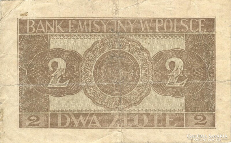 2 zloty zlote zlotych 1941 Lengyelország