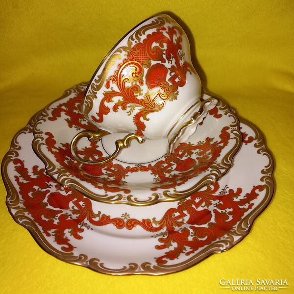 3db-os reggeliző szett, kávés-teás csésze. "Rosenthal " ( Pompadur,).jelzett, sorszámos.