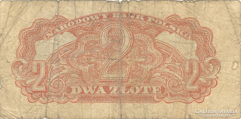 2 zloty zlote zlotych 1944 Lengyelország VH.