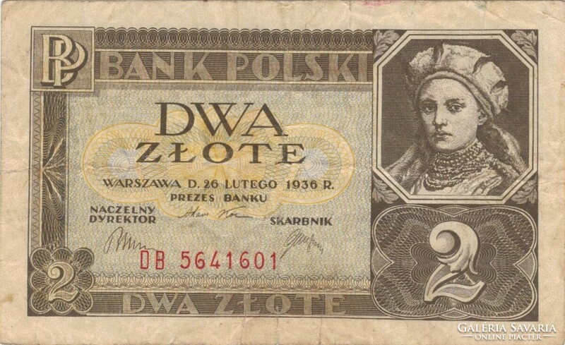 2 zloty zlote zlotych 1936 Lengyelország 2.