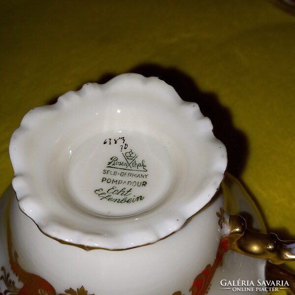 3db-os reggeliző szett, kávés-teás csésze. "Rosenthal " ( Pompadur,).jelzett, sorszámos.