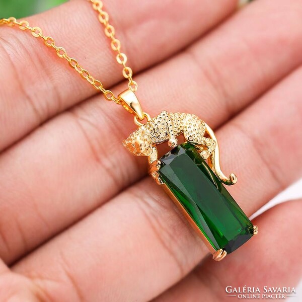 CARTIER ÁLTAL MEGÁLMODOTT PÁRDUCOS ÉKSZEREKBŐL A NYAKLÁNC.GOLD FILLED-TÖLTÖTT ARANY KRISTÁLY KŐVEL.