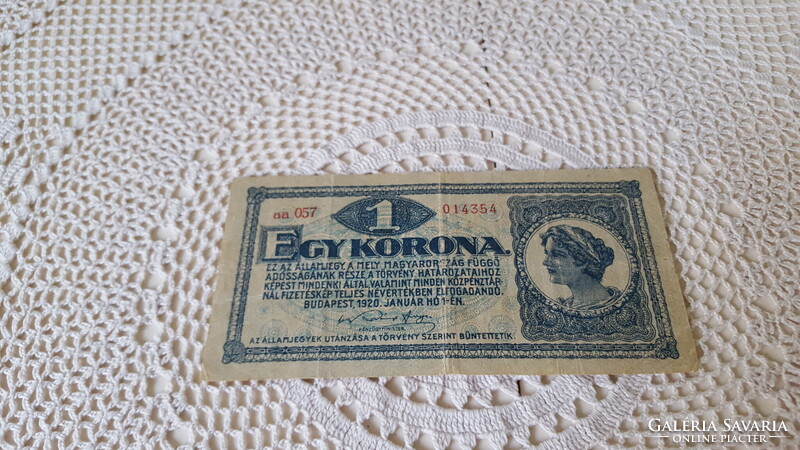 1 korona bankjegy,1920