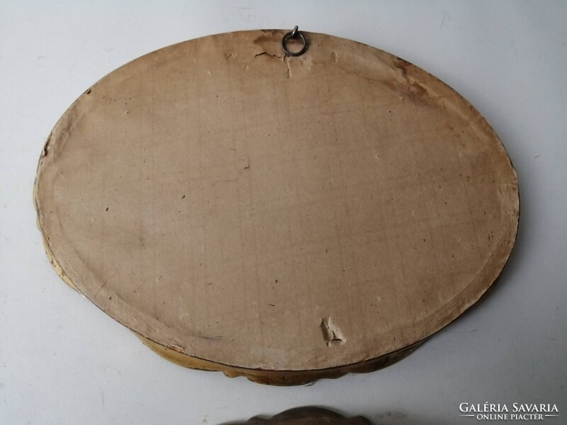 2 DB ANTIK SELYEMKÉP OVÁLIS KERETBEN