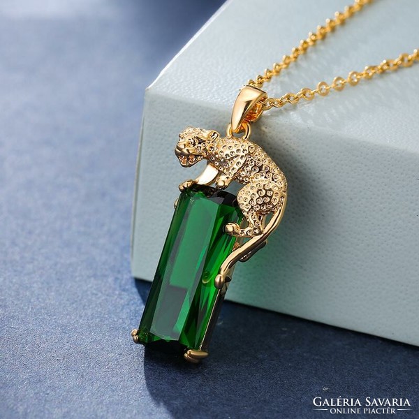 CARTIER ÁLTAL MEGÁLMODOTT PÁRDUCOS ÉKSZEREKBŐL A NYAKLÁNC.GOLD FILLED-TÖLTÖTT ARANY KRISTÁLY KŐVEL.