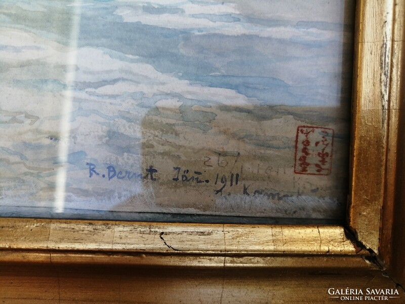 TENGERPARTI AKVARELL RUDLF BERNT (1844-1914) -NEK TULAJDONÍTVA