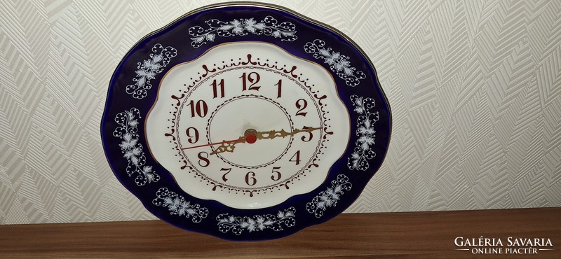 Hollóházi porcelán fali óra