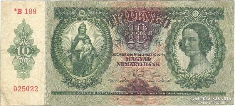 10 pengő 1936 2. csillagos
