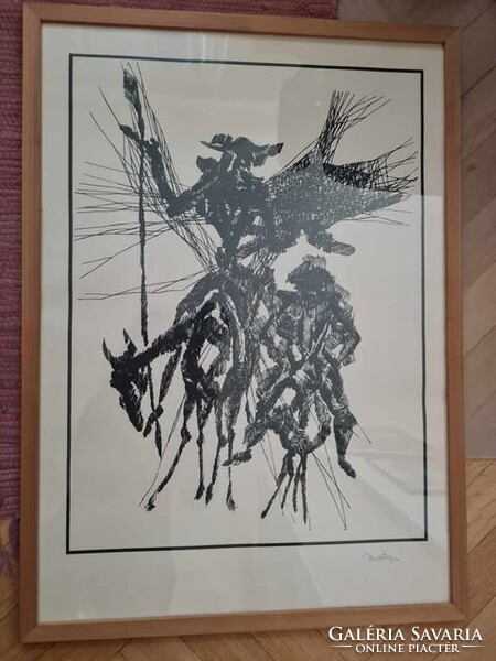 Martyn Ferenc: Don Quijote és Sancho Panza szitanyomat