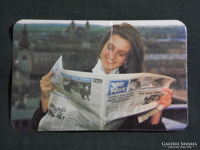 Kártyanaptár,Vas Népe napilap,újság,magazin, női modell,1988   (9)