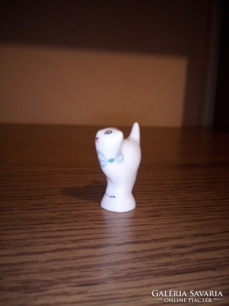 Hollóházi porcelán csikknyomó cica, macska. Hibátlan.