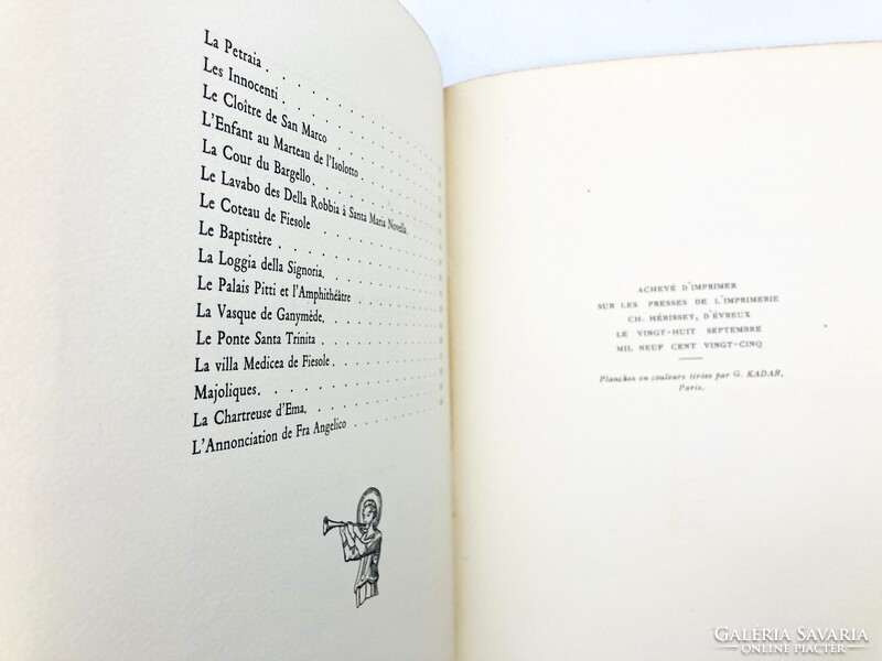 Sous le ciel de Florence - számozott bibliofil művészi kiadvány Firenzéről, 1925