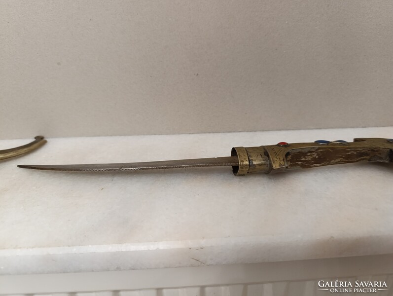 Antik Jambiya arab perzsa Szíria Marokkó berber tőr sárgaréz kés fegyver XX. sz. 850 1744