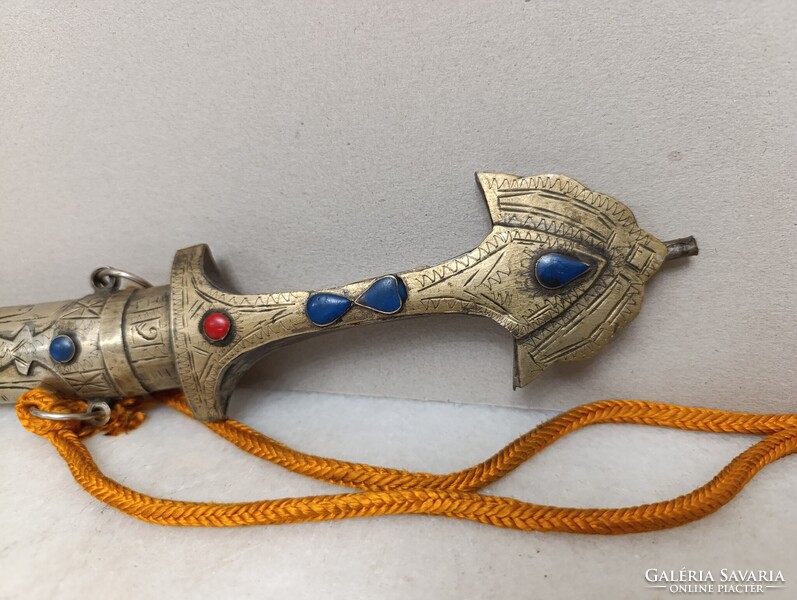 Antik Jambiya arab perzsa Szíria Marokkó berber tőr sárgaréz kés fegyver XX. sz. 850 1744