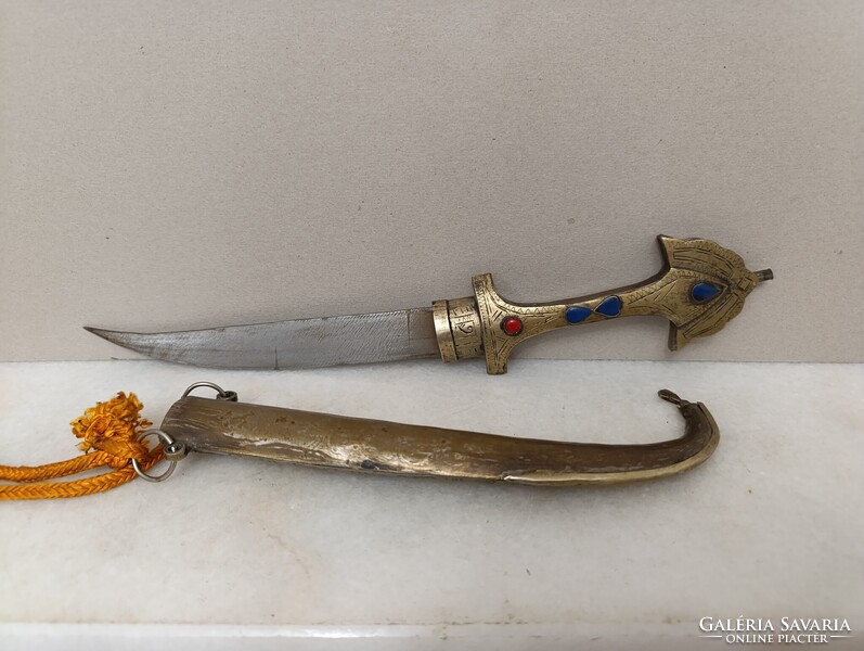 Antik Jambiya arab perzsa Szíria Marokkó berber tőr sárgaréz kés fegyver XX. sz. 850 1744