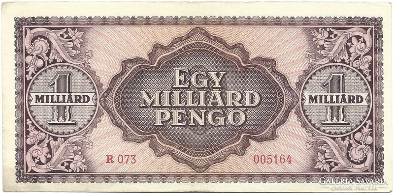 1 egy milliárd egymilliárd pengő 3. Alacsony sorszám "005164"