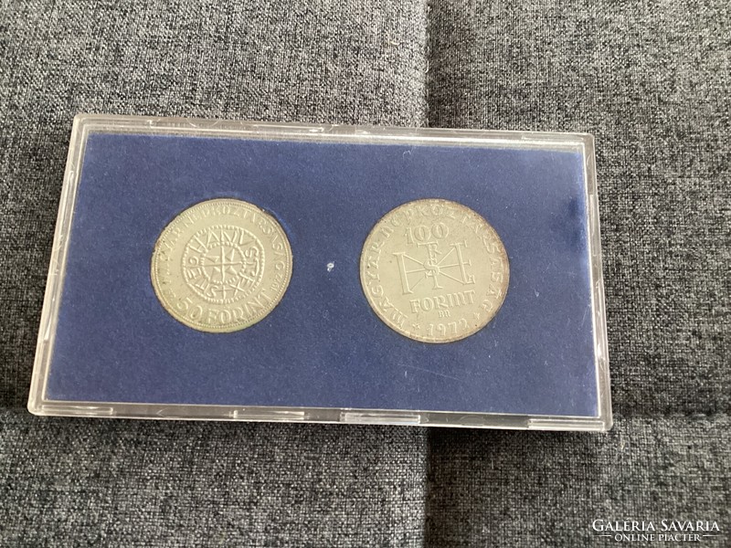 Ezüst 50 - 100 Ft-os pár 1972 . Szent István  .