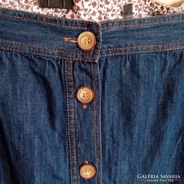 ANTHOLOGY denim moletti elöl gombos farmerszoknya XXL-3XL