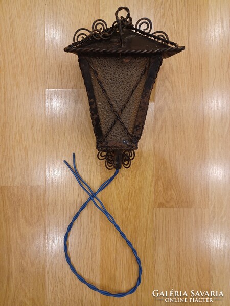 Régi kovácsoltvas kandelláber, lámpa- kreatív, dekoráció, vintage