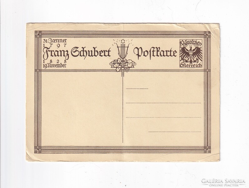 MV:05 Franz Peter Schubert (1797-1828) képeslap postatiszta.