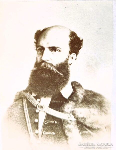 Cca 1865 FOTÓ BATTHYÁNY LAJOS első miniszterelnök DÍSZMAGYARBAN KORABELI FELÍRAT a hátoldalán