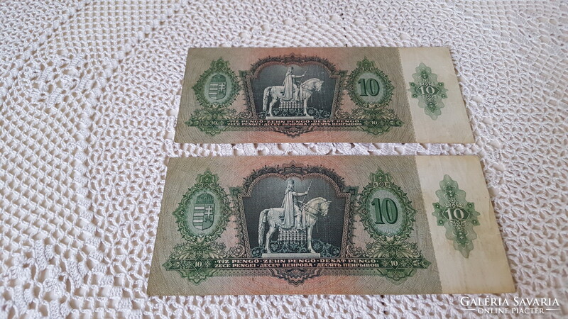 2 db.Tíz pengős bankjegy 1936