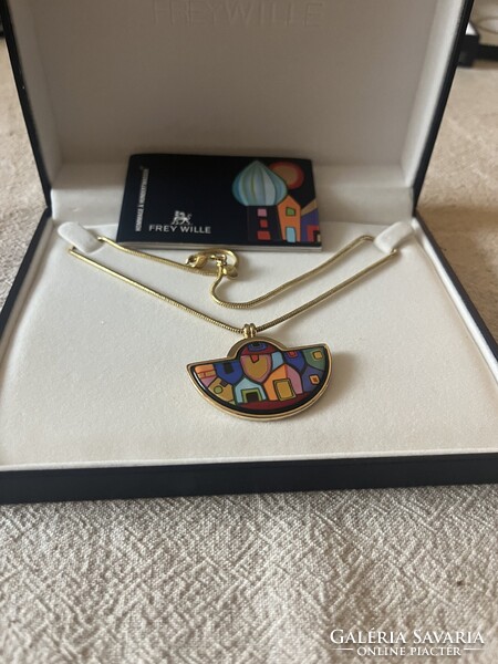Frey Wille Freywille Hundertwasser StreetRivers HalfMoon medál és nyaklánc