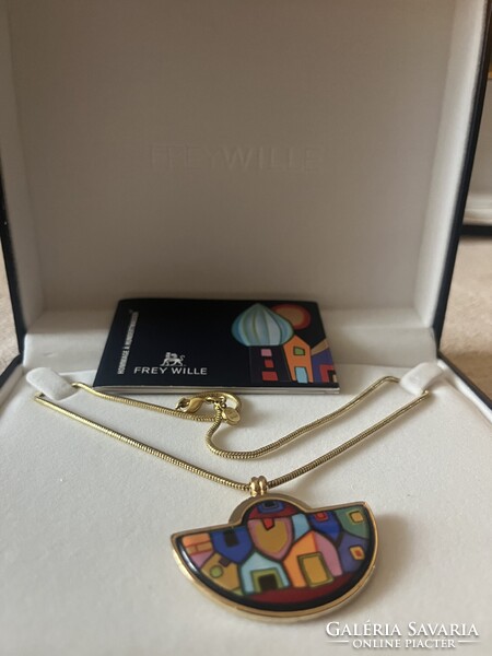 Frey Wille Freywille Hundertwasser StreetRivers HalfMoon medál és nyaklánc
