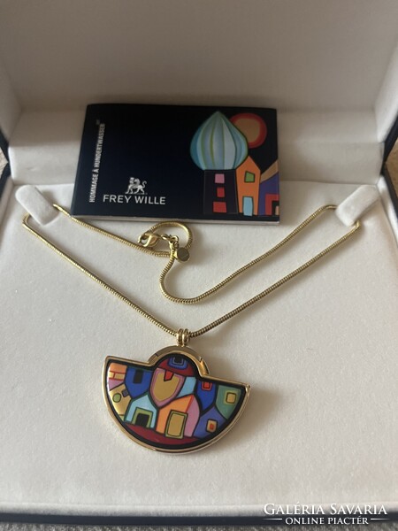 Frey Wille Freywille Hundertwasser StreetRivers HalfMoon medál és nyaklánc
