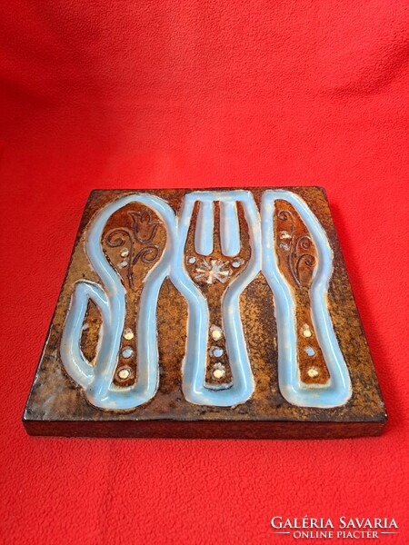 Ritka, hibátlan! Zsolnay pirogránit falikép / falidísz