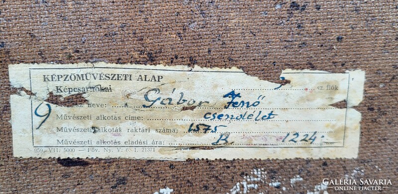Gábor Jenő (1893 - 1968) Csendélet c. Képcsarnokos Festménye Eredeti Garanciával!