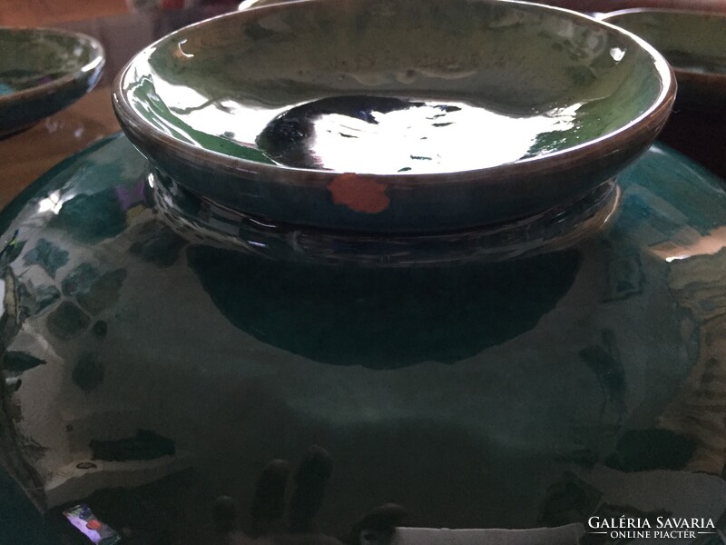 M. Kiss Katalin kerámia desszertes süteményes gyümölcsös készlet