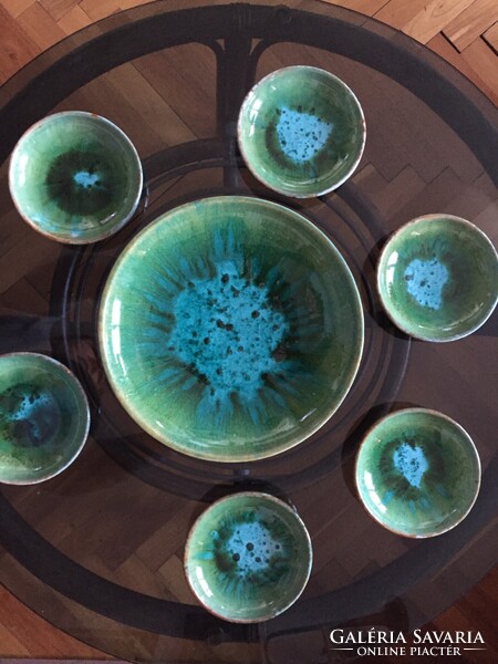 M. Kiss Katalin kerámia desszertes süteményes gyümölcsös készlet