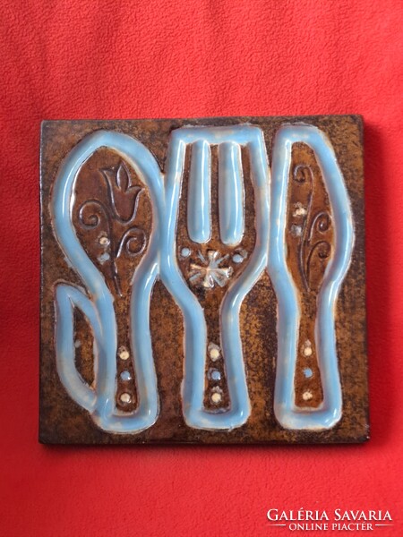 Ritka, hibátlan! Zsolnay pirogránit falikép / falidísz