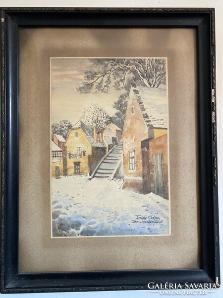 Turiák Ödön ( 1884 - 1937 ) - Tabán - Kőműves lépcső .