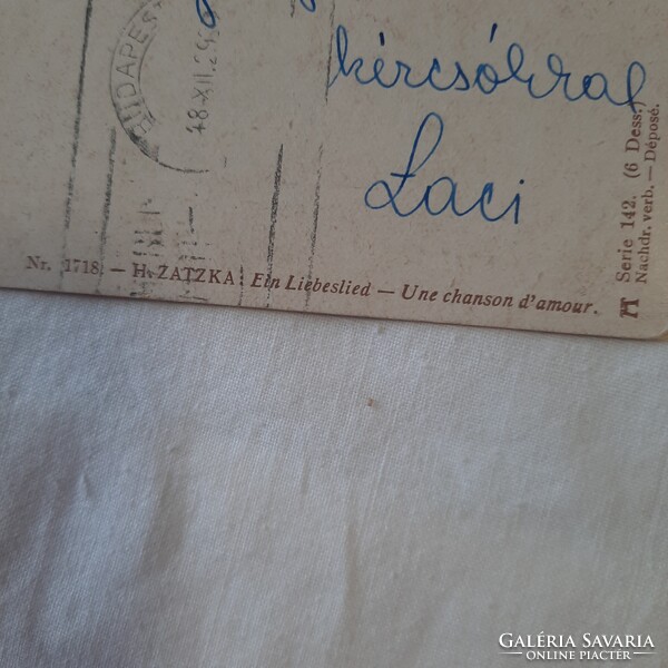 Antik romantikus képeslap az 1940-es évekből /Zatzka: Ein Liebeslied/